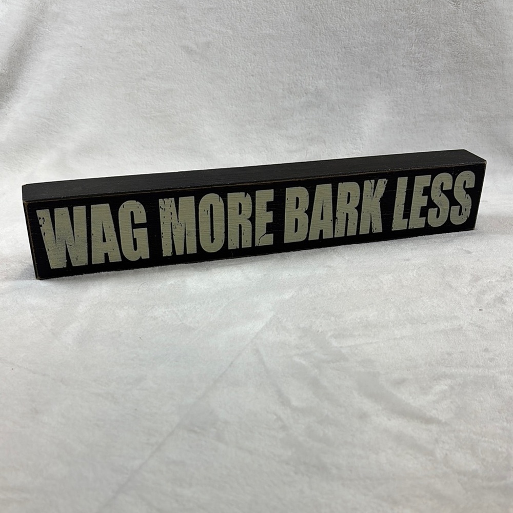 Wooden Dog Sign Wag More Bark Less Farmhouse Rustic Home Decor